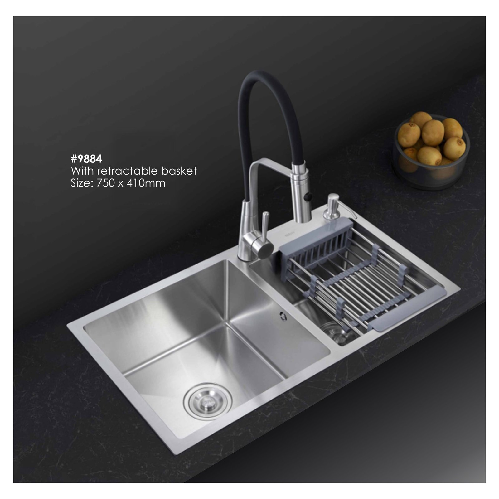 ce08821d-e86d-4e30-ac54-0af0b18ca14e.jpg Kitchen Sink retractable Basket 750x410mm (7541) - Image 1