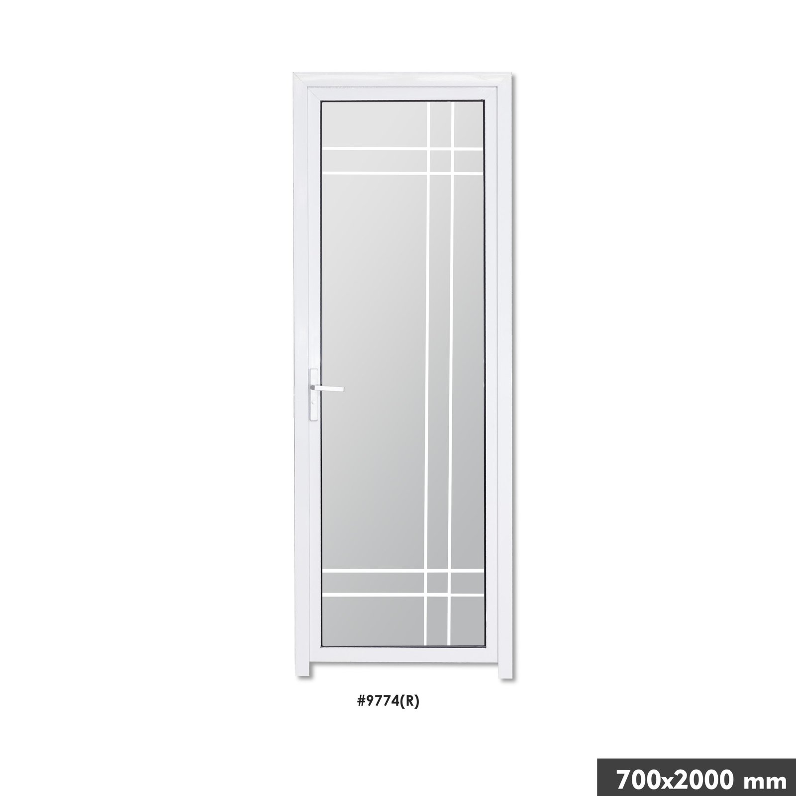 01753097-29cf-446b-952f-bd53be67ebc7.jpg White Alluminum Alloy Door (2 Square) (RIGHT)700x2000mm - Image 1