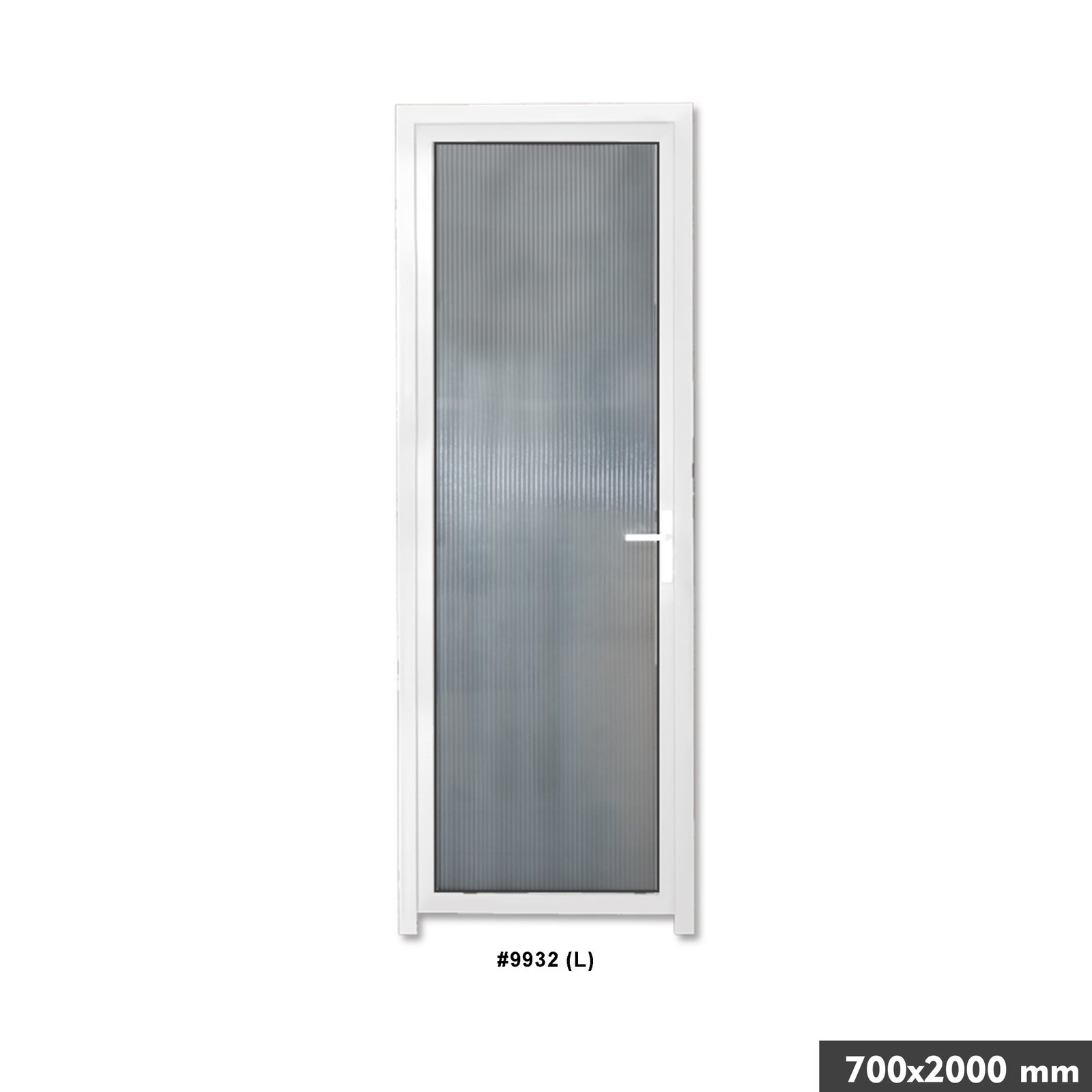 2890e006-6762-429d-93e3-33838008eb05-1.jpg White Alluminium Door(frosted Glass) (LEFT) 700x2000mm - Image 1