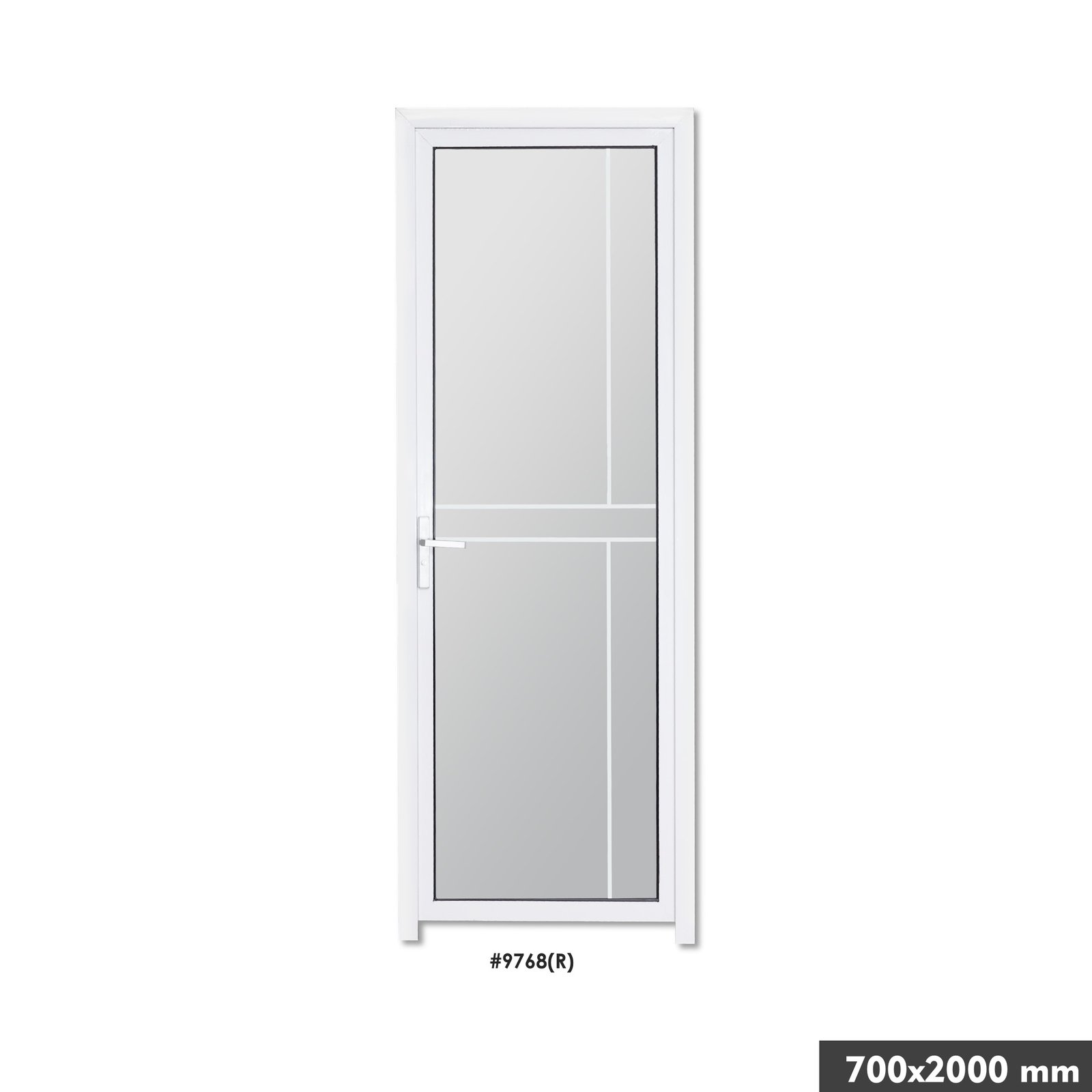 3a188108-f452-4a28-9bac-81d5b72a09cb.jpg White Alluminum Alloy Door (RIGHT)700x2000mm - Image 1