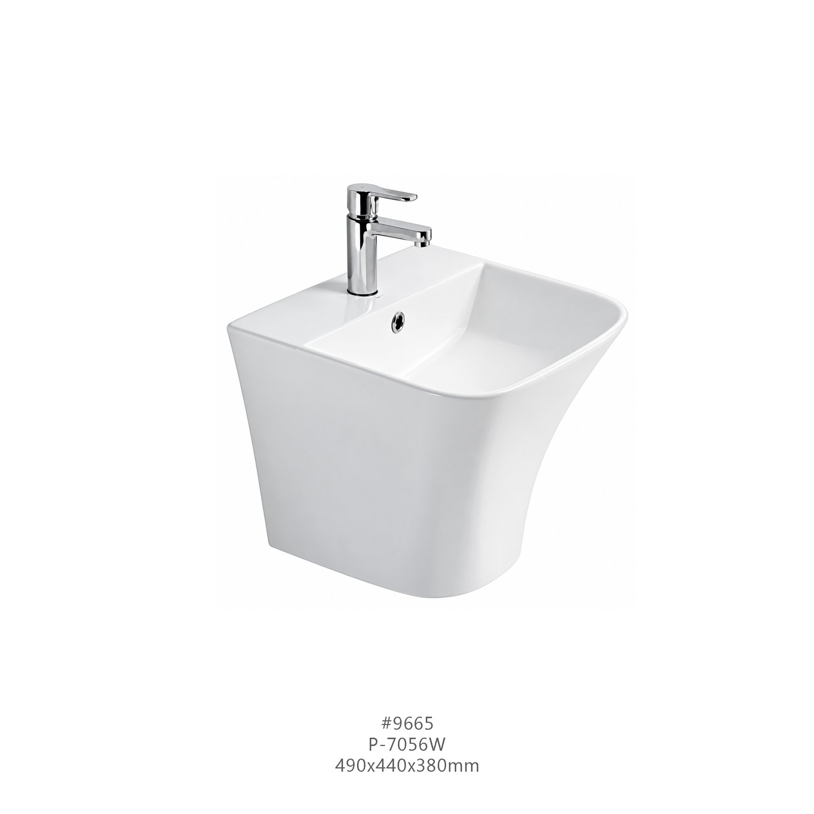 3f731eaf-51fa-437f-a2fb-75e3b1a6ac7a.jpg Wall Hung Wash Basin SG 490x440x380 (P-7056W) - Image 1