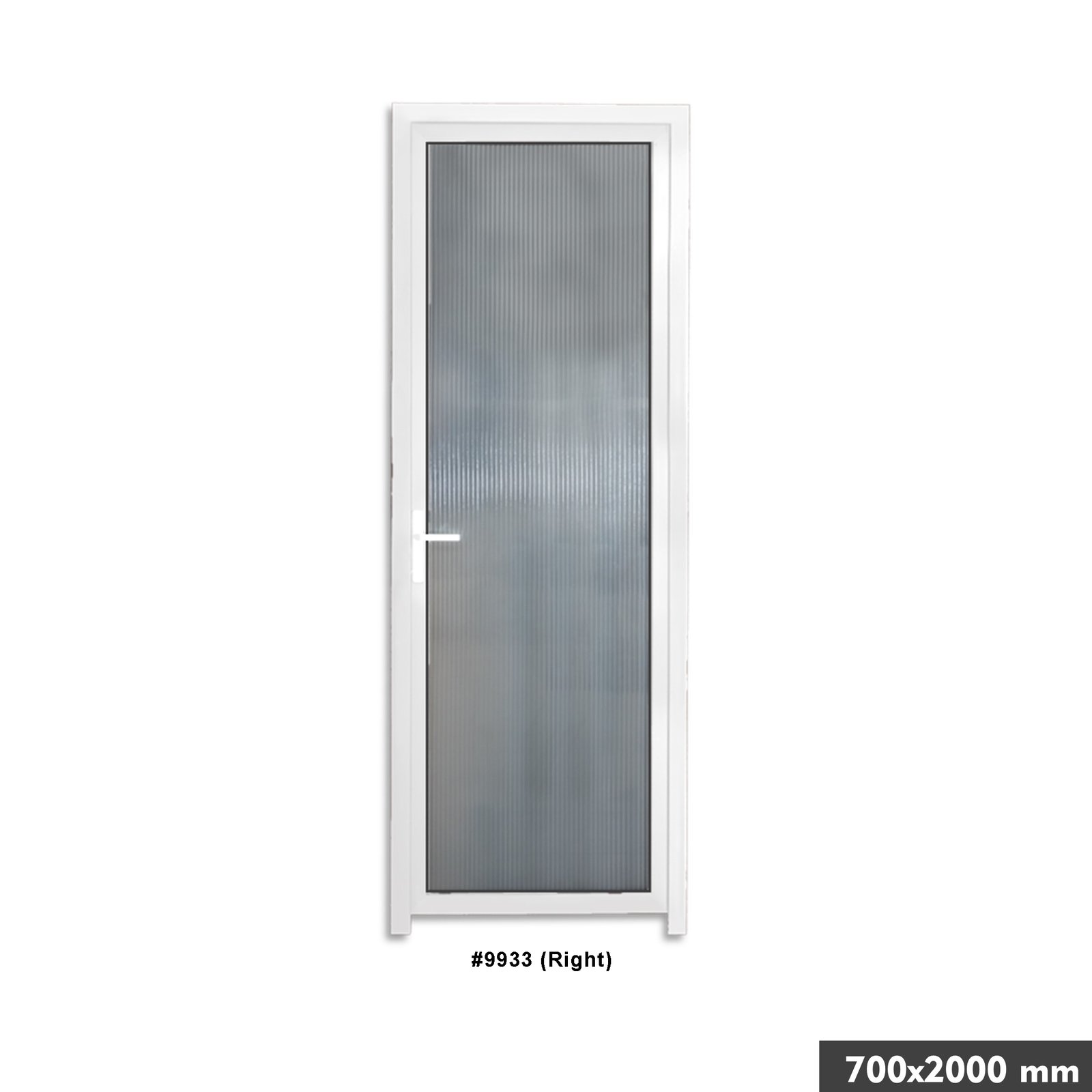 5ecd3fff-e095-4427-9864-ca9da7e6464e.jpg White Alluminium Door(frosted Glass) (Right) 700x2000mm - Image 1
